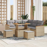 vidaXL Garden Lounge Set 8 pcs Black poly rattan