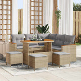vidaXL Garden Lounge Set 8 pcs Black poly rattan