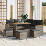 vidaXL Garden Lounge Set 8 pcs Black poly rattan