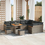 vidaXL Garden Sofa Set 12 pcs Black poly rattan