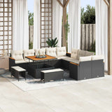 vidaXL Tuinbank Set 13 pcs Zwart poly rattan