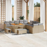 vidaXL Tuinbank Set 13 pcs Zwart poly rattan