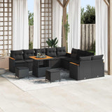 vidaXL Tuinbank Set 13 pcs Zwart poly rattan