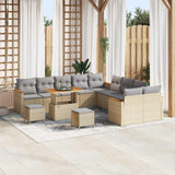 vidaXL Tuinbank Set 13 pcs Zwart poly rattan