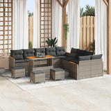 vidaXL Tuinbank Set 13 pcs Zwart poly rattan