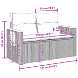 vidaXL Tuinbank Set 8 pcs Zwart poly rattan