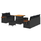 vidaXL Tuinbank Set 8 pcs Zwart poly rattan