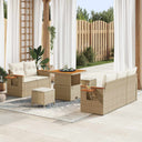 vidaXL Tuinbank Set 8 pcs Zwart poly rattan