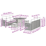 vidaXL Tuinbank Set 9 pcs Zwart poly rattan