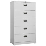 vidaXL Archiefkast 90x46x72,5 cm staal wit