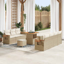 vidaXL Tuinbank Set 10 pcs Zwart poly rattan