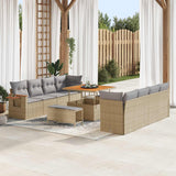 vidaXL Garden Dining Set 11 Pieces Black Poly Rattan