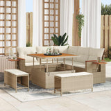 vidaXL Tuinbank Set 8 pcs Zwart poly rattan