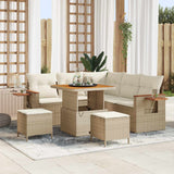 vidaXL Tuinbank Set 8 pcs Zwart poly rattan
