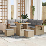 vidaXL Tuinbank Set 8 pcs Zwart poly rattan