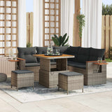 vidaXL Tuinbank Set 8 pcs Zwart poly rattan