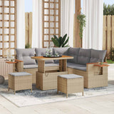 vidaXL Tuinbank Set 8 pcs Zwart poly rattan