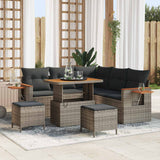 vidaXL Tuinbank Set 8 pcs Zwart poly rattan