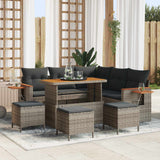 vidaXL Tuinbank Set 8 pcs Zwart poly rattan