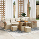 vidaXL Garden Sofa Set 9 pcs Black poly rattan