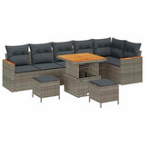 vidaXL Garden Sofa Set 9 pcs Black poly rattan