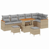 vidaXL Garden Sofa Set 9 pcs Black poly rattan