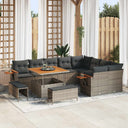 vidaXL Tuinbank Set 12 pcs Zwart poly rattan