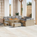 vidaXL Tuinbank Set 13 pcs Zwart poly rattan