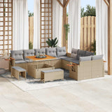 vidaXL Tuinbank Set 13 pcs Zwart poly rattan