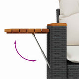 vidaXL Tuinbank Set 8 pcs Zwart Poly Rattan en Poedergecoat Staal
