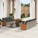 vidaXL Tuinbank Set 10 pcs Zwart Poly Rattan en Poedergecoat Staal