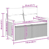 vidaXL Tuinbank Set 10 pcs Zwart Poly Rattan en Poedergecoat Staal