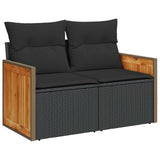 vidaXL Tuinbank Set 10 pcs Zwart Poly Rattan en Poedergecoat Staal