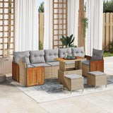 vidaXL Tuinbank Set 10 pcs Zwart Poly Rattan en Poedergecoat Staal