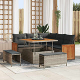 vidaXL Tuinbank Set 8 pcs Zwart Poly Rattan en Poedergecoat Staal