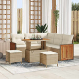 vidaXL Tuinbank Set 8 pcs Zwart Poly Rattan en Poedergecoat Staal