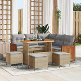 vidaXL Tuinbank Set 8 pcs Zwart Poly Rattan en Poedergecoat Staal