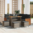 vidaXL Tuinbank Set 8 pcs Zwart Poly Rattan en Poedergecoat Staal