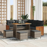 vidaXL Tuinbank Set 8 pcs Zwart Poly Rattan en Poedergecoat Staal