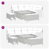vidaXL Tuinbank Set 12 pcs Zwart Poly Rattan en Poedergecoat Staal