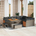 vidaXL Tuinbank Set 12 pcs Zwart Poly Rattan en Poedergecoat Staal