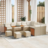 vidaXL Tuinbank Set 12 pcs Zwart Poly Rattan en Poedergecoat Staal