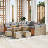 vidaXL Tuinbank Set 12 pcs Zwart Poly Rattan en Poedergecoat Staal
