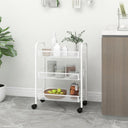 vidaXL Keukentrolley 3-laags 46x26x64 cm ijzer zwart