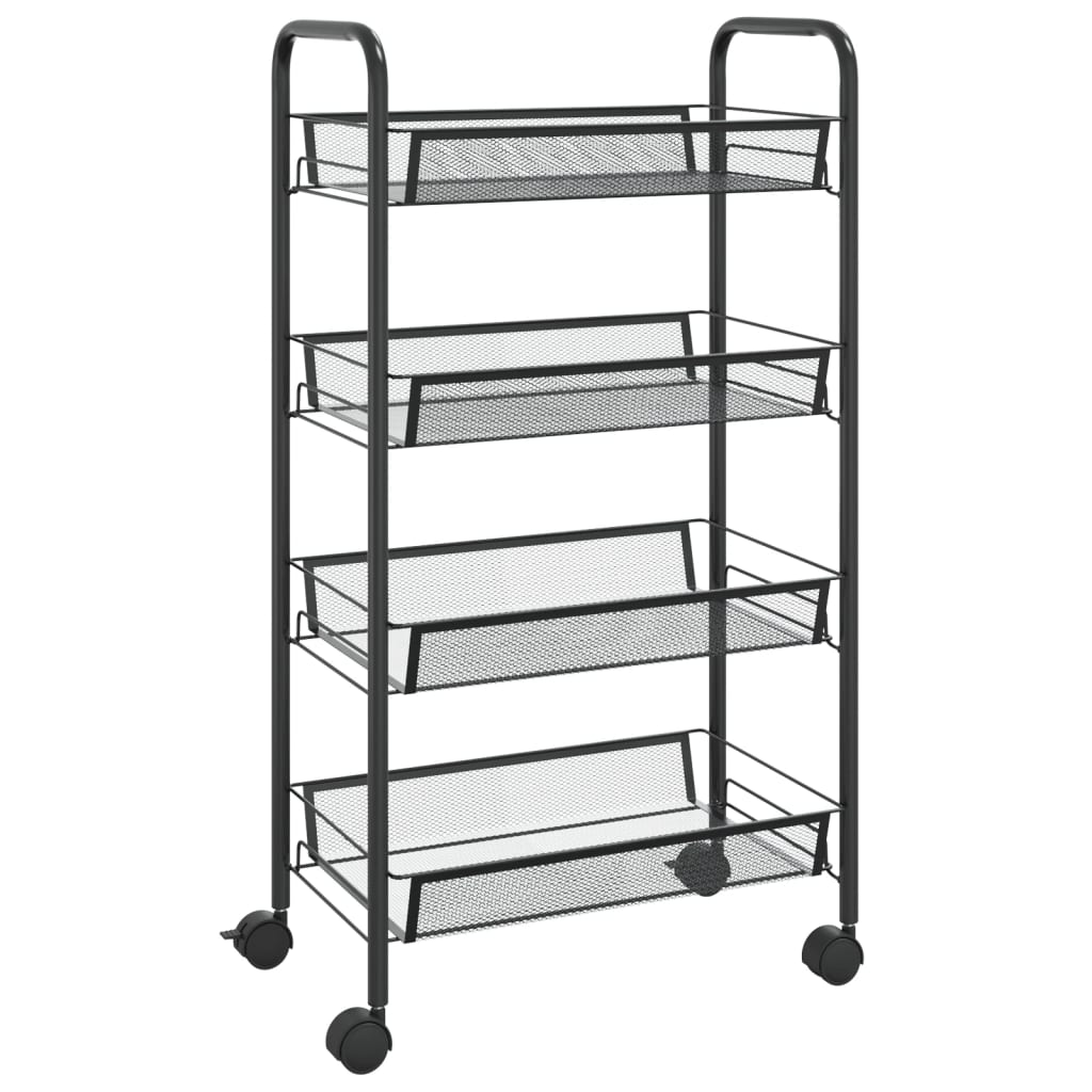 vidaXL Keukentrolley 3-laags 46x26x64 cm ijzer zwart