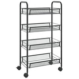 vidaXL Keukentrolley 3-laags 46x26x64 cm ijzer zwart