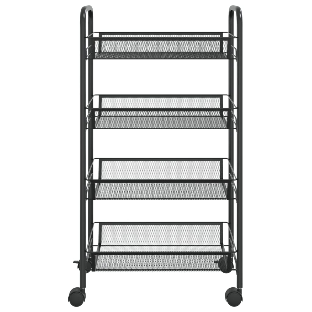 vidaXL Keukentrolley 3-laags 46x26x64 cm ijzer zwart