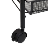 vidaXL Keukentrolley 3-laags 46x26x64 cm ijzer zwart