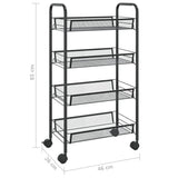 vidaXL Keukentrolley 3-laags 46x26x64 cm ijzer zwart