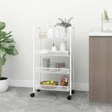 vidaXL Keukentrolley 3-laags 46x26x64 cm ijzer zwart
